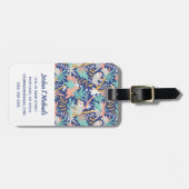 あなたの一流の|熱帯青い怠惰パターンを加えて下さい ラゲッジタグ (正面横)