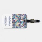 あなたの一流の|熱帯青い怠惰パターンを加えて下さい ラゲッジタグ (裏面横)