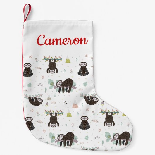 あなたの一流の|眠く甘い怠惰パターンを加えて下さい スモールクリスマスストッキング (正面)