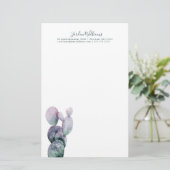 あなたの一流の|紫色のサボテンを加えて下さい 便箋 (スタンド正面)