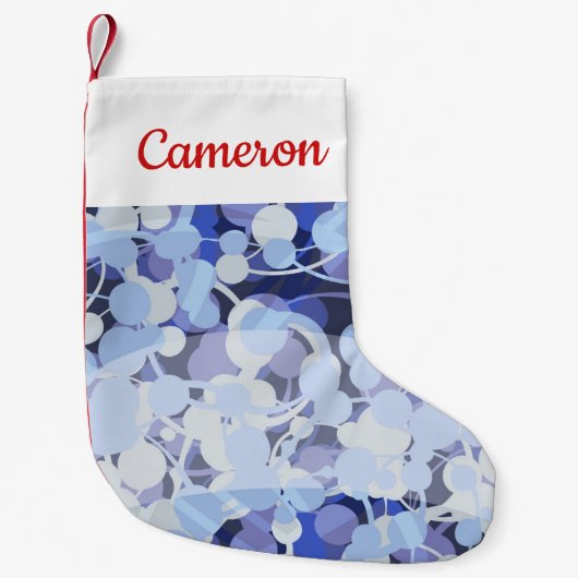 あなたの一流の|紫色の微生物パターンを加えて下さい スモールクリスマスストッキング (正面)