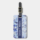 あなたの一流の|紫色の微生物パターンを加えて下さい ラゲッジタグ (正面縦)