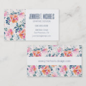 あなたの一流の|絵を描かれたバラパターンを加えて下さい 名刺 (正面/裏面)