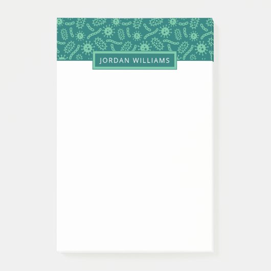 あなたの一流の|緑の微生物パターンを加えて下さい ポストイット (正面)