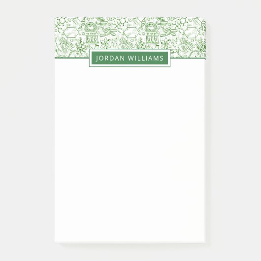 あなたの一流の|緑の生物学パターンを加えて下さい ポストイット (正面)