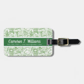 あなたの一流の|緑の生物学パターンを加えて下さい ラゲッジタグ (正面横)