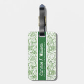 あなたの一流の|緑の生物学パターンを加えて下さい ラゲッジタグ (裏面縦)