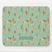 あなたの一流の|緑の羽パターンを加えて下さい マウスパッド (正面)