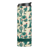 あなたの一流の|緑及び赤いサボテンパターンを加えて下さい タンブラー (回転左)
