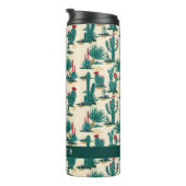 あなたの一流の|緑及び赤いサボテンパターンを加えて下さい タンブラー (回転右)
