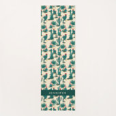 あなたの一流の|緑及び赤いサボテンパターンを加えて下さい ヨガマット (正面)