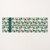 あなたの一流の|緑及び赤いサボテンパターンを加えて下さい ヨガマット (正面(横))