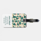 あなたの一流の|緑及び赤いサボテンパターンを加えて下さい ラゲッジタグ (裏面横)
