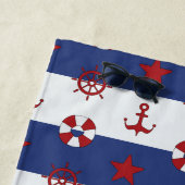 あなたの一流の|航海のな星条旗パターンを加えて下さい ビーチタオル (インサイチュ)