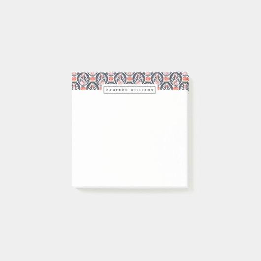 あなたの一流の|花のトルコの民芸パターンを加えて下さい ポストイット (正面)