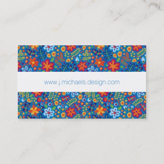 あなたの一流の|花の刺繍パターンを加えて下さい 名刺 (裏面)