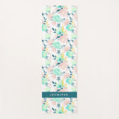 あなたの一流の|花の水彩画パターンを加えて下さい ヨガマット (正面)