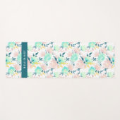 あなたの一流の|花の水彩画パターンを加えて下さい ヨガマット (正面(横))