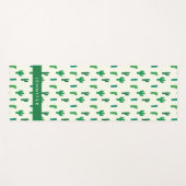 あなたの一流の|若草色のサボテンパターンを加えて下さい ヨガマット (正面(横))