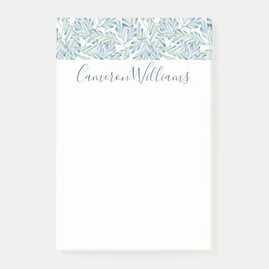 あなたの一流の|装飾的でストライプのな葉パターンを加えて下さい ポストイット (正面)