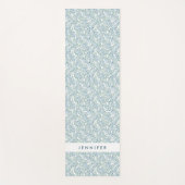 あなたの一流の|装飾的でストライプのな葉パターンを加えて下さい ヨガマット (正面)