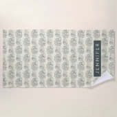 あなたの一流の|装飾的な貝パターンを加えて下さい ビーチタオル (正面)