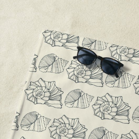 あなたの一流の|装飾的な貝パターンを加えて下さい ビーチタオル (インサイチュ)