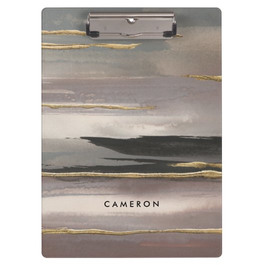 あなたの一流の|金めっきされた朝の霧IIの金ゴールドを加えて下さい クリップボード (正面)