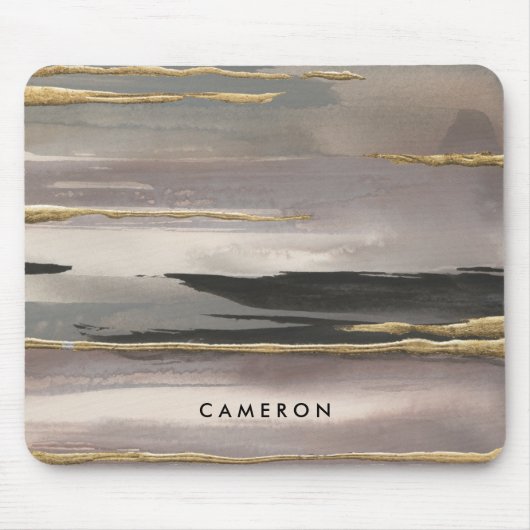 あなたの一流の|金めっきされた朝の霧IIの金ゴールドを加えて下さい マウスパッド (正面)