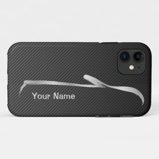 "あなたの一流の"銀G37のコンバーチブルのシルエットを加えて下さい Case-Mate iPhoneケース (裏面(横))