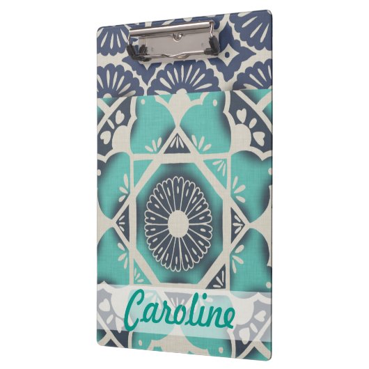 あなたの一流の|青いろうけつ染めのタイルIIを加えて下さい クリップボード (左)