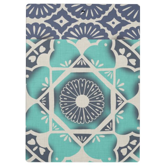 あなたの一流の|青いろうけつ染めのタイルIIを加えて下さい クリップボード (裏面)