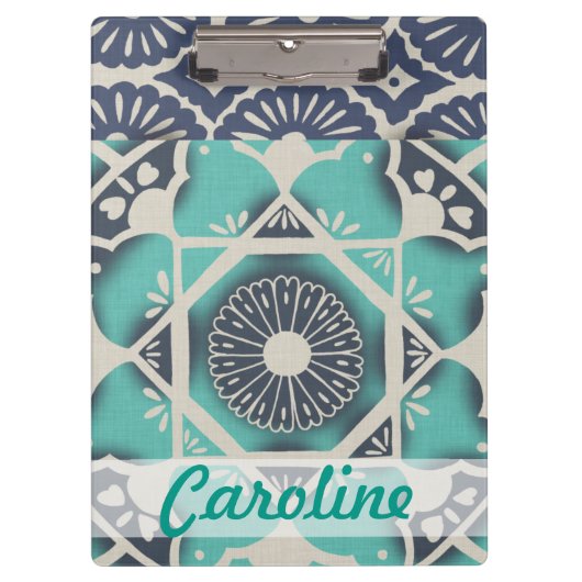 あなたの一流の|青いろうけつ染めのタイルIIを加えて下さい クリップボード (正面)