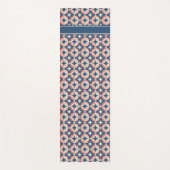 あなたの一流の|青い及び珊瑚の幾何学的なパターンを加えて下さい ヨガマット (正面)