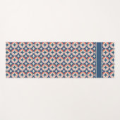 あなたの一流の|青い及び珊瑚の幾何学的なパターンを加えて下さい ヨガマット (正面(横))