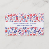 あなたの一流の|青い及び珊瑚の花パターンを加えて下さい 名刺 (裏面)