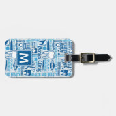 あなたの一流の|青い歯科医院パターンを加えて下さい ラゲッジタグ (正面横)