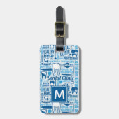 あなたの一流の|青い歯科医院パターンを加えて下さい ラゲッジタグ (正面縦)