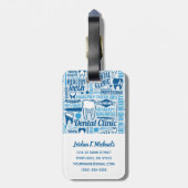 あなたの一流の|青い歯科医院パターンを加えて下さい ラゲッジタグ (裏面縦)