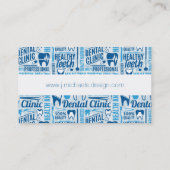 あなたの一流の|青い歯科医院パターンを加えて下さい 名刺 (裏面)