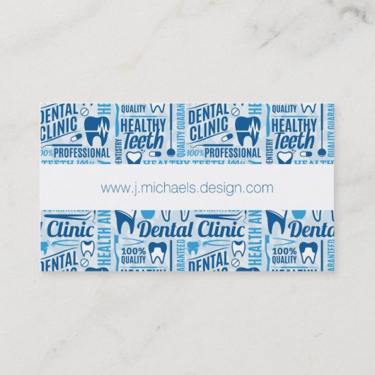 あなたの一流の|青い歯科医院パターンを加えて下さい 名刺 (裏面)