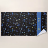 あなたの一流の|風によって吹かれる花パターンを加えて下さい ビーチタオル (正面)