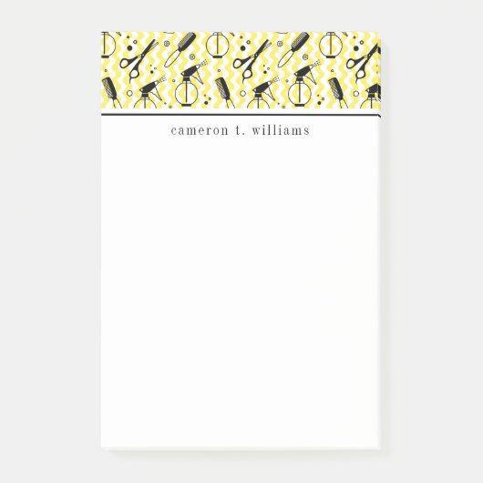 あなたの一流の|黄色い美容院用具パターンを加えて下さい ポストイット (正面)