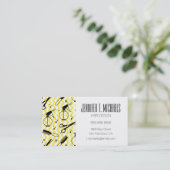 あなたの一流の|黄色い美容院用具パターンを加えて下さい 名刺 (スタンド正面)