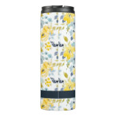 あなたの一流の|黄色及び青の水彩画パターンを加えて下さい タンブラー (裏面)