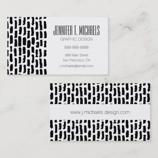 あなたの一流の|黒いブラシの打撃パターンを加えて下さい 名刺 (正面/裏面)