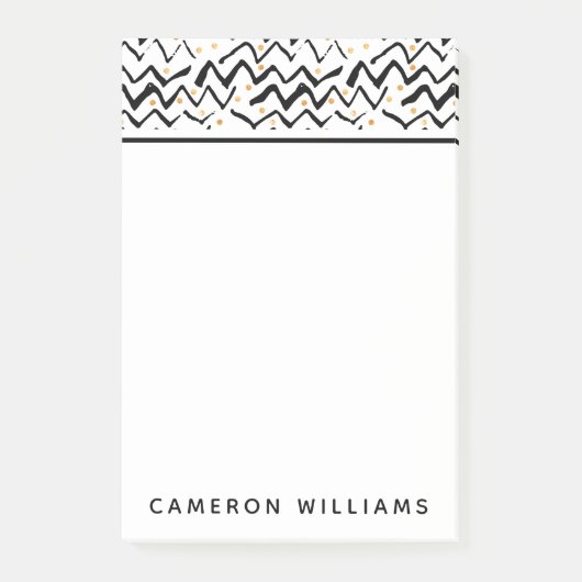 あなたの一流の|黒いブラシの打撃及びドット・パターンを加えて下さい ポストイット (正面)