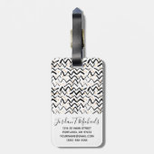 あなたの一流の|黒いブラシの打撃及び点を加えて下さい ラゲッジタグ (裏面縦)