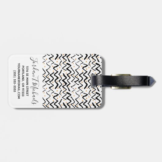 あなたの一流の|黒いブラシの打撃及び点を加えて下さい ラゲッジタグ (裏面横)