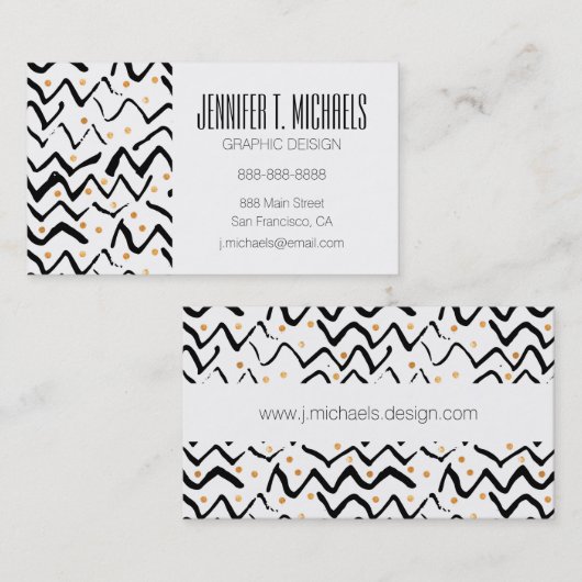 あなたの一流の|黒いブラシの打撃及び点を加えて下さい 名刺 (正面/裏面)